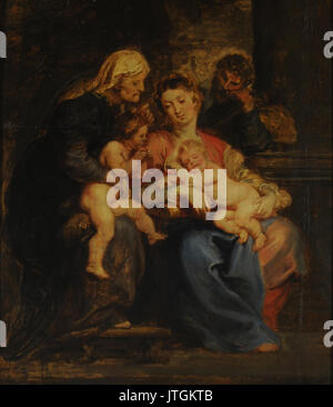 Peter Paul Rubens La Sagrada familia con Santa Isabel y San Juan Foto Stock