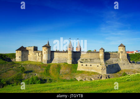 Il castello di Podilsky Kamyanets, Ucraina Foto Stock