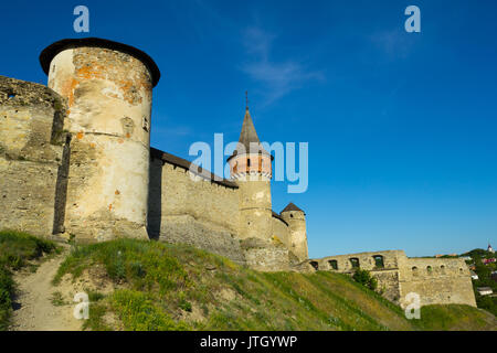 Il castello di Podilsky Kamyanets, Ucraina Foto Stock