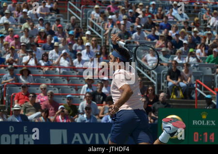 Montreal, Canada. 09Aug, 2017. Agosto 9, 2017 - Montreal, Quebec, Canada - Roger Federer vince il 2° round match contro PETER POLANSKY di Rogers Cup 2017 Credit: Vlad Russia/Alamy Live News Foto Stock