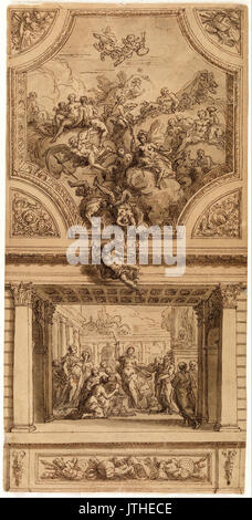 Sir James Thornhill Studio per scala decorazione, Hanbury Hall Foto Stock