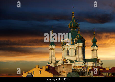 Sant'Andrea Chiesa a Kiev, Ucraina Foto Stock