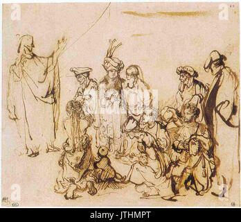 Rembrandt Studio per il centinaio di stampa fiorino Foto Stock