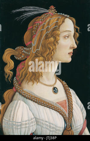 Sandro Botticelli idealizzato Ritratto di una dama (ritratto di Simonetta Vespucci come Ninfa) Foto Stock