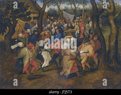 Outdoor contadino danza nuziale di Pieter Brueghel il Giovane (1614) Foto Stock