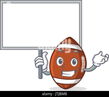 Portare il bordo del football americano cartoon di caratteri Illustrazione Vettoriale