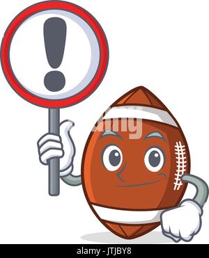 Portare il segno di football americano cartoon di caratteri Illustrazione Vettoriale