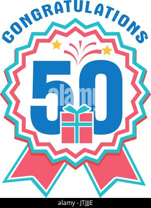 Anniversario di cinquanta anni numero Illustrazione Vettoriale