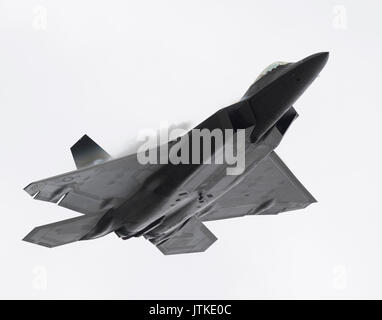 Lockheed Martin F-22A Raptor Demo USAF al Royal International Air Tattoo Foto Stock