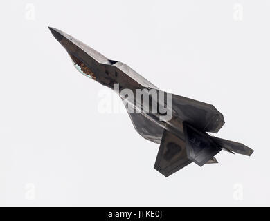 Lockheed Martin F-22A Raptor Demo USAF al Royal International Air Tattoo Foto Stock