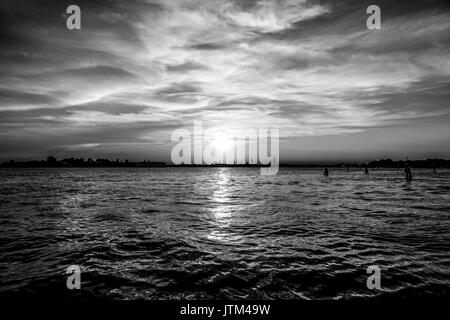 Venezia al tramonto - ampia angolazione Foto Stock
