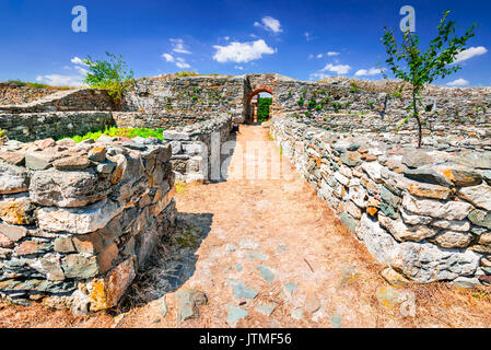 Histria, Romania - rovine dell antica colonia greca città di Istros stabiliti dai coloni Milesian. Dobruja, Mar Nero. Foto Stock