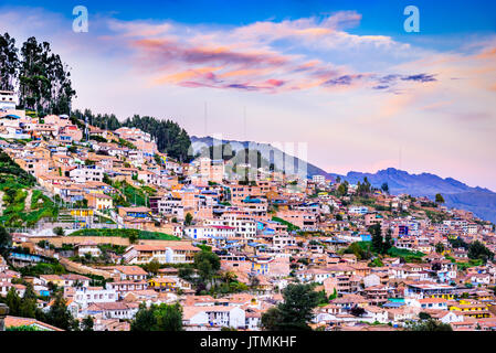 Cusco, Perù - città nel sud del Perù, nella Valle di Urubamba della cordigliera delle Ande. Foto Stock