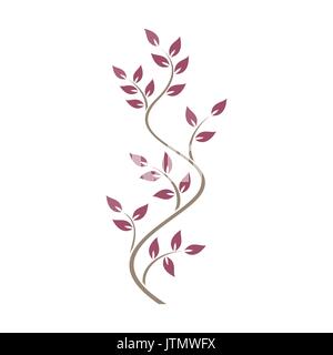 Ornamento naturale con edera rosa su sfondo bianco Illustrazione Vettoriale