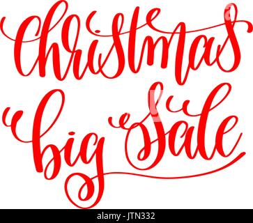 Natale grande vendita mano rossa scritte iscrizione a Natale un Illustrazione Vettoriale