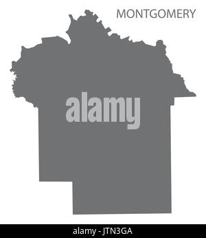 Montgomery County map di Alabama USA grigio silhouette di illustrazione Illustrazione Vettoriale
