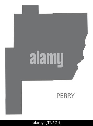 Perry county map di Alabama USA grigio silhouette di illustrazione Illustrazione Vettoriale