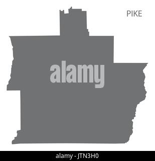 Pike county map di Alabama USA grigio silhouette di illustrazione Illustrazione Vettoriale