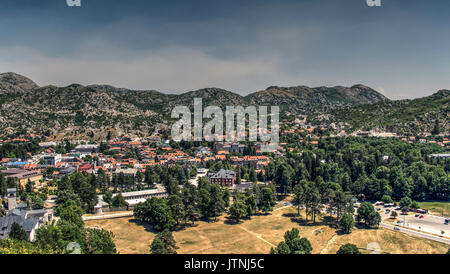 Cetinje, Montenegro - Vista panoramica della città Foto Stock