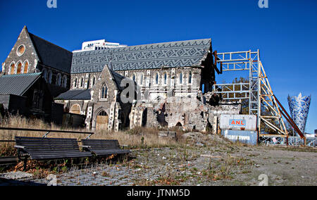 Christchurch chiesa distrutta nel 2011 Foto Stock