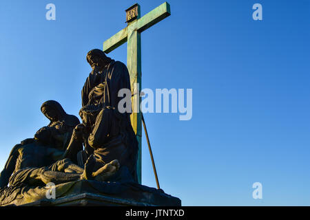 La Pieta sul Ponte Carlo a Praga, Repubblica Ceca Foto Stock