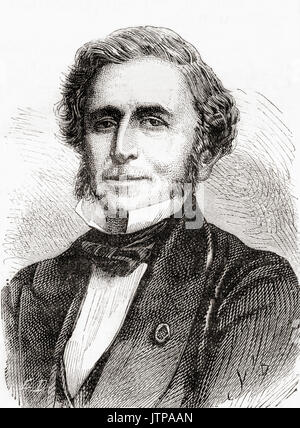 Émile Péreire, 1800 - 1875. Prominente 19esimo secolo finanziere di Parigi, Francia. Fondatore, con suo fratello Isaac, di un conglomerato di business che ha incluso la creazione del Crédit Mobilier banca. Da Les Merveilles de la Science, pubblicato 1870. Foto Stock