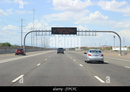 La guida verso il basso Autostrada MI-!7, Phoenix, Arizona. Foto Stock