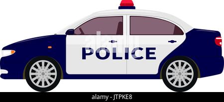 Illustrazione vettoriale di un cartoon auto della polizia. Illustrazione Vettoriale