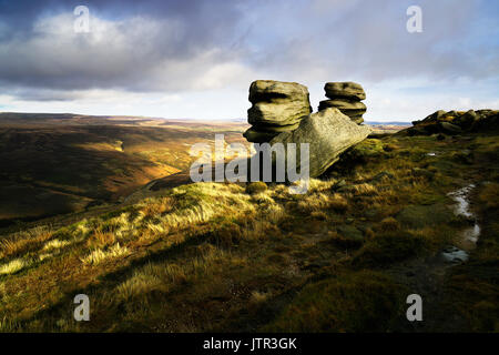 Su Kinder Scout del bordo settentrionale Foto Stock