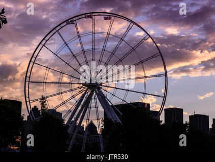 Situato sull isola di Bonsecours in Montreal del vecchio porto, questa ruota di osservazione trasporta i piloti 60 metri in aria per una bella vista panoramica. Foto Stock