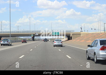 La guida verso il basso Autostrada MI-!7, Phoenix, Arizona. Foto Stock