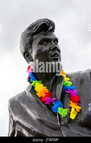 Billy Fury scultura all'Albert Dock, Liverpool. Foto Stock