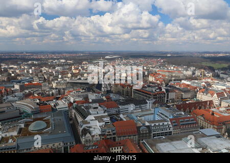 Vista aerea di Leipzig, in Sassonia, Germania Foto Stock