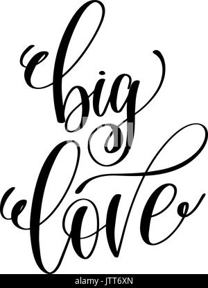 Grande amore scritte a mano preventivo romantico per il giorno di san valentino Illustrazione Vettoriale