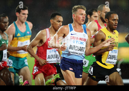 Londra, Regno Unito. 09-Ago-17. Andrew BUTCHART, competere nel 5000m Uomini 2 di calore al 2017, IAAF Campionati del Mondo, Queen Elizabeth Olympic Park, Stratford, Londra, Regno Unito. Credito: Simon Balson/Alamy Live News Foto Stock