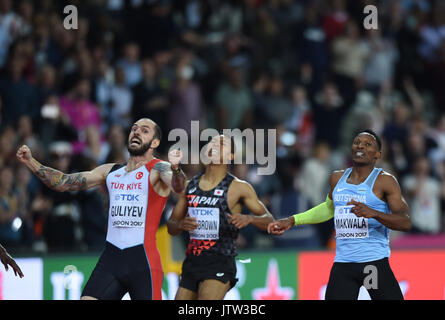 Ramil Guliyev, Turchia, vincendo mens 200 metro finale a Londra presso la IAAF 2017 Campionati del Mondo di atletica leggera. Durante la mens 200 metro finale a Londra presso la IAAF 2017 Campionati del Mondo di atletica leggera. Credito: Ulrik Pedersen/Alamy Live News Foto Stock