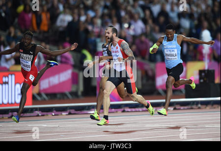 Ramil Guliyev, Turchia, vincendo mens 200 metro finale a Londra presso la IAAF 2017 Campionati del Mondo di atletica leggera. Durante la mens 200 metro finale a Londra presso la IAAF 2017 Campionati del Mondo di atletica leggera. Credito: Ulrik Pedersen/Alamy Live News Foto Stock