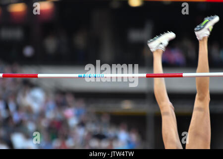 Queen Elizabeth Park, London, Regno Unito. 10 Ago, 2017. IAAF Campionati del mondo. Il giorno 7. Salto in alto donne, qualificazione Credito: Matteo Chattle/Alamy Live News Foto Stock