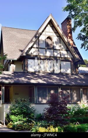 La H.P. Giovani casa in Oak Park, Illinois, una delle numerose residenze progettato dal famoso architetto Frank Lloyd Wright. Oak Park, Illinois, Stati Uniti d'America. Foto Stock