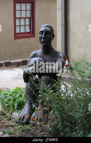 Canyon Road, arte fila, Santa Fe, New Mexico Foto Stock