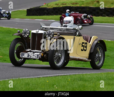 Andy King, MG PB Crema Cracker MMM MG Registro con Austin invito, VSCC, Formula Vintage, Round 3, Shuttleworth e il Nuffield trofei, Cadwell Pa Foto Stock