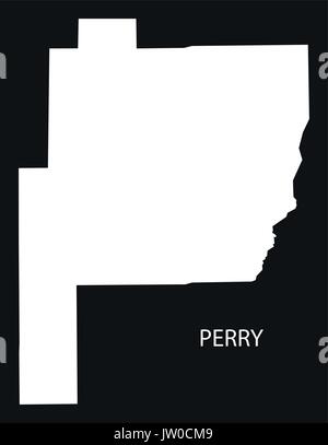 Perry county map di Alabama USA nero illustrazione invertito Illustrazione Vettoriale