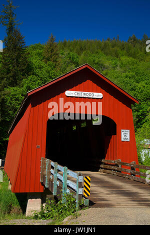 Chitwood ponte coperto, Lincoln County, Oregon Foto Stock