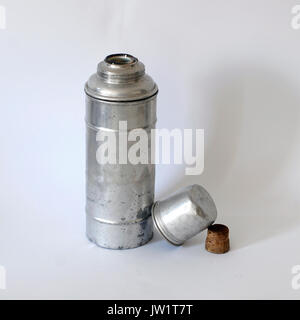 Ancientaluminum thermos, pallone vuoto, marca IRUM, realizzati in Spagna Foto Stock