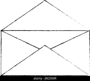 Icona a forma di busta su sfondo bianco illustrazione vettoriale Illustrazione Vettoriale