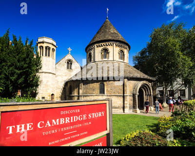 Chiesa Rotonda Cambridge Turismo - Chiesa del Santo Sepulchret, più comunemente conosciuta come la chiesa rotonda nel centro di Cambridge, costruita intorno al 1130 Foto Stock