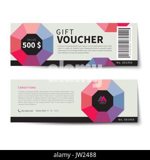 Gift voucher di sconto template design piatto Illustrazione Vettoriale