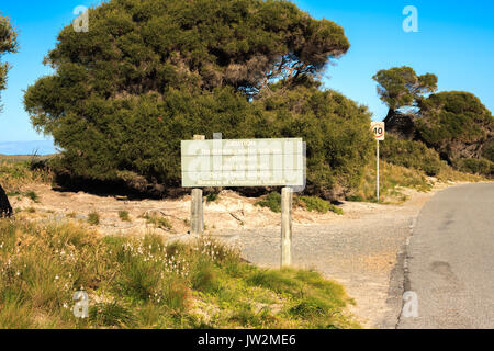 Un cartello di segnalazione sull'Isola di Rottnest, Australia occidentale Foto Stock