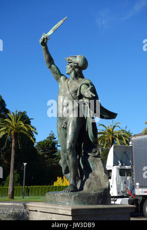 Gladiatore romano da Guillaume (Willem) Geefs, 1881 il Museo de Young, Golden Gate Park DSC00138 Foto Stock