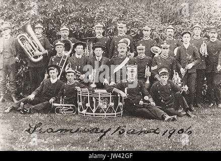 Nuova Zelanda Wellington Corporation di tramvie Band, 1906 Foto Stock